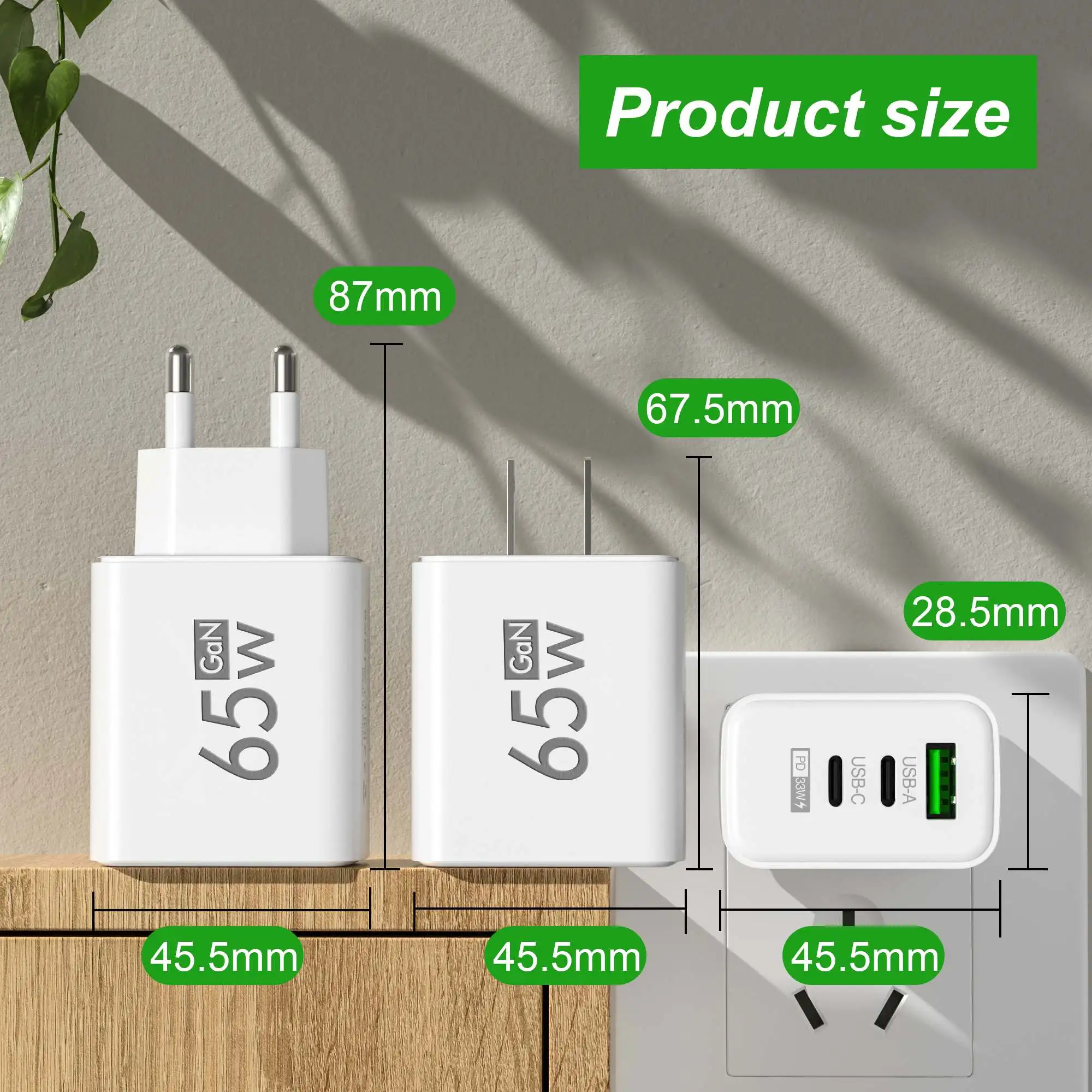 Laptop Accessories Macbook - Pengisi Daya Dinding USB-C 3 Port
