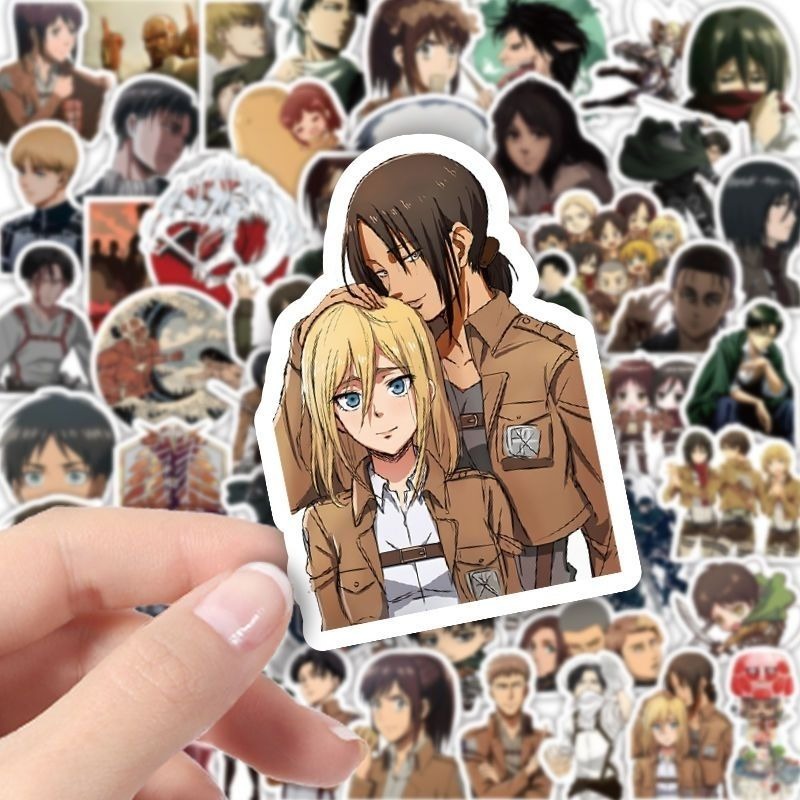 60 Buah Stiker Anime Attack On - Laptop Accessories And Parts ulasan dan harga