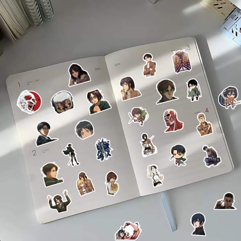 60 Buah Stiker Anime Attack On - Laptop Accessories And Parts ulasan dan harga
