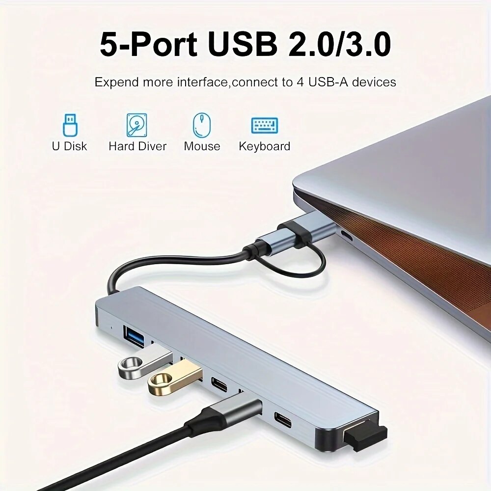 2 In 1 USB3.0 Hub 7 Port Tipe  - Laptop Accessories Macbook ulasan dan harga