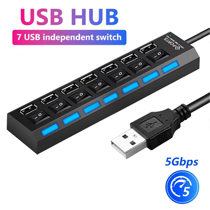 Pemisah Hub USB 2.0 7 Port unt - Laptop Accessories And Parts ulasan dan harga